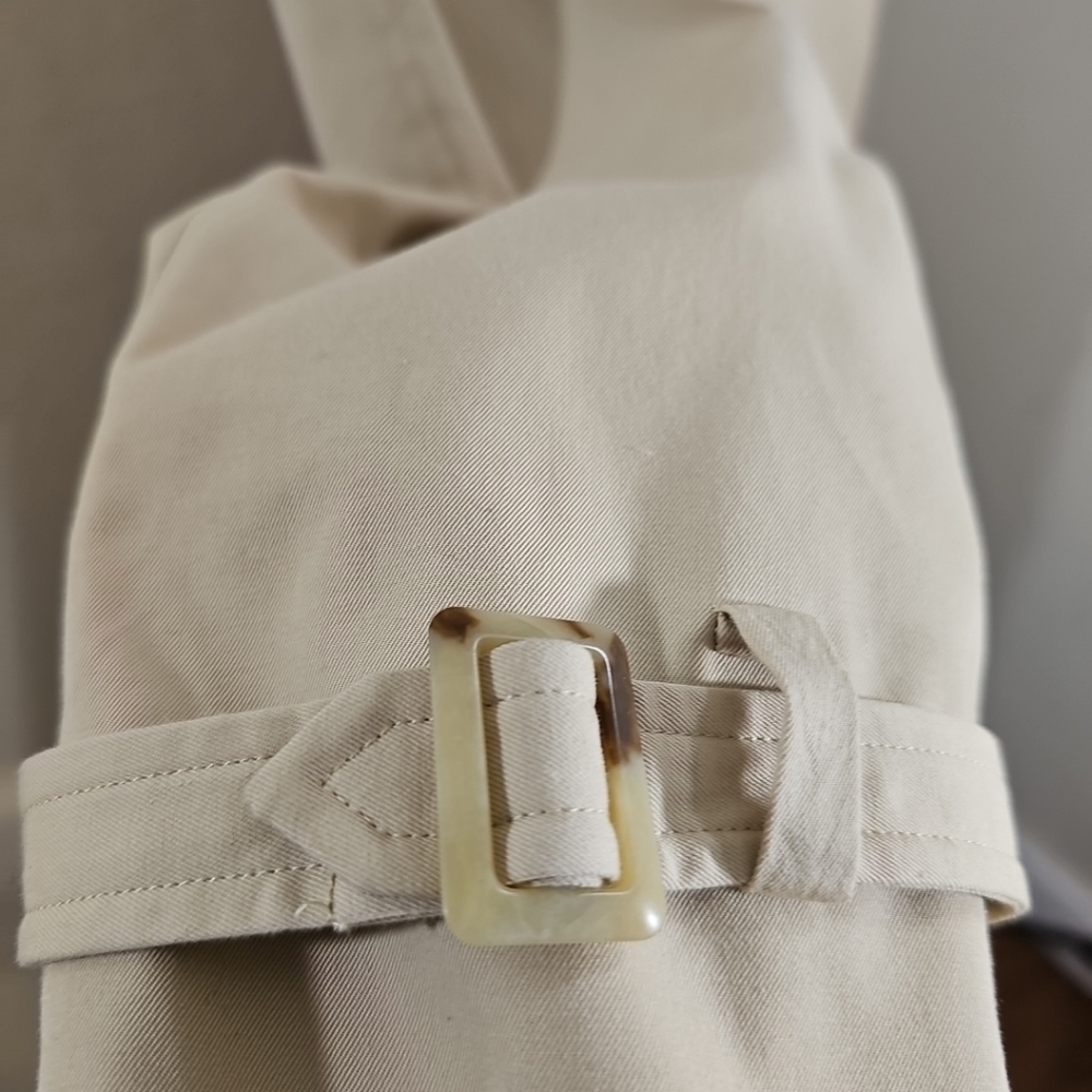 Lauren Ralph Lauren Beige Double-Breasted Trench Coat Vintage XL - Picture 6 of 14